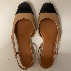 ASOS Wide-Fit Black and tan flats